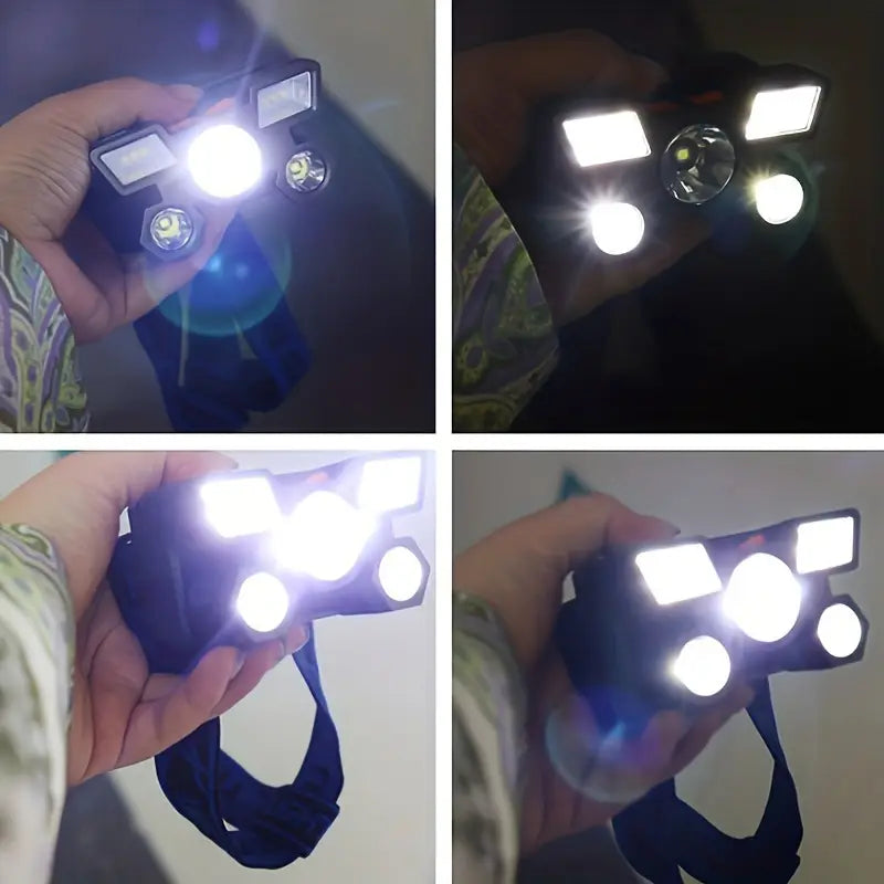 ⚡🔦 Linterna Minera Recargable 5 Focos⭐