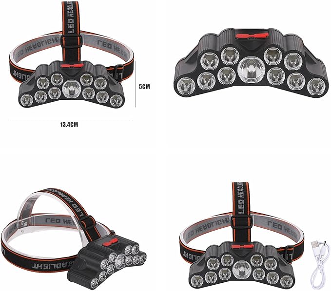 ⚡🔦 Linterna Minera Recargable 11 Focos + Modos De Iluminación⭐ | Envio Gratis