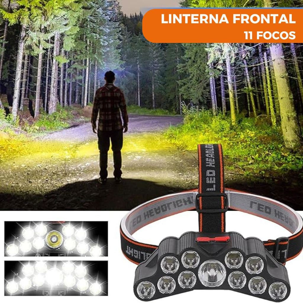 ⚡🔦 Linterna Minera Recargable 11 Focos + Modos De Iluminación⭐ | Envio Gratis