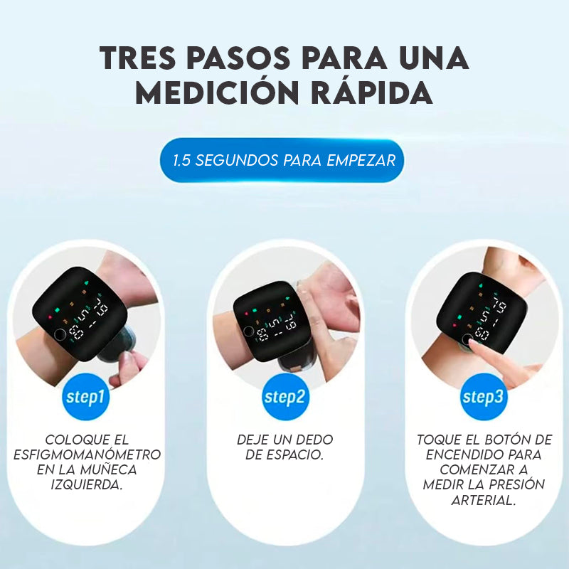 Tensiómetro Digital Recargable De Muñeca Con Voz Monitor Salud